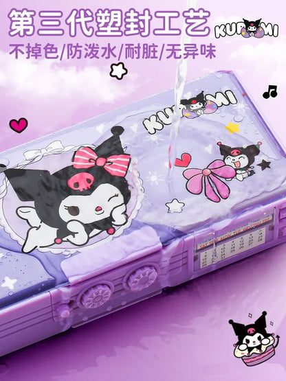 Genuine Kuromi Secondary School Student Multifunctional Pencil Box Stationery Box Children's Handmade Pencil Box Two Options
