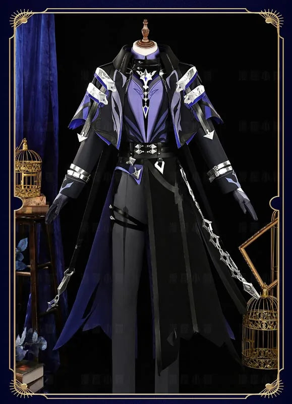 Genshin Impact Kyryll Chudomirovich Flins Cosplay Costume Wig Uniform Cloak Outfit Halloween Party for Women Men Props Carnival