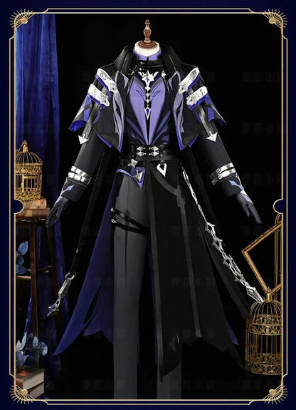 Genshin Impact Kyryll Chudomirovich Flins Cosplay Costume Wig Uniform Cloak Outfit Halloween Party for Women Men Props Carnival