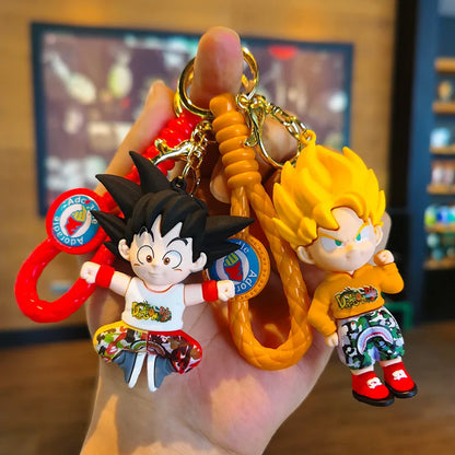 New Anime Dragon Ball Keychain Z Super Saiyan Son Goku Bulma Broly Piccolo Majin Buu Series Car Pendant Keyring Kids Toys Gifts