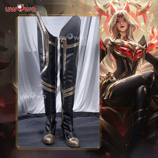 UWOWOW Ahri Shoes Game League of Legends/LOL: Immortalized Legend Ahri Cosplay Shoes Size 35-44 High Tube
