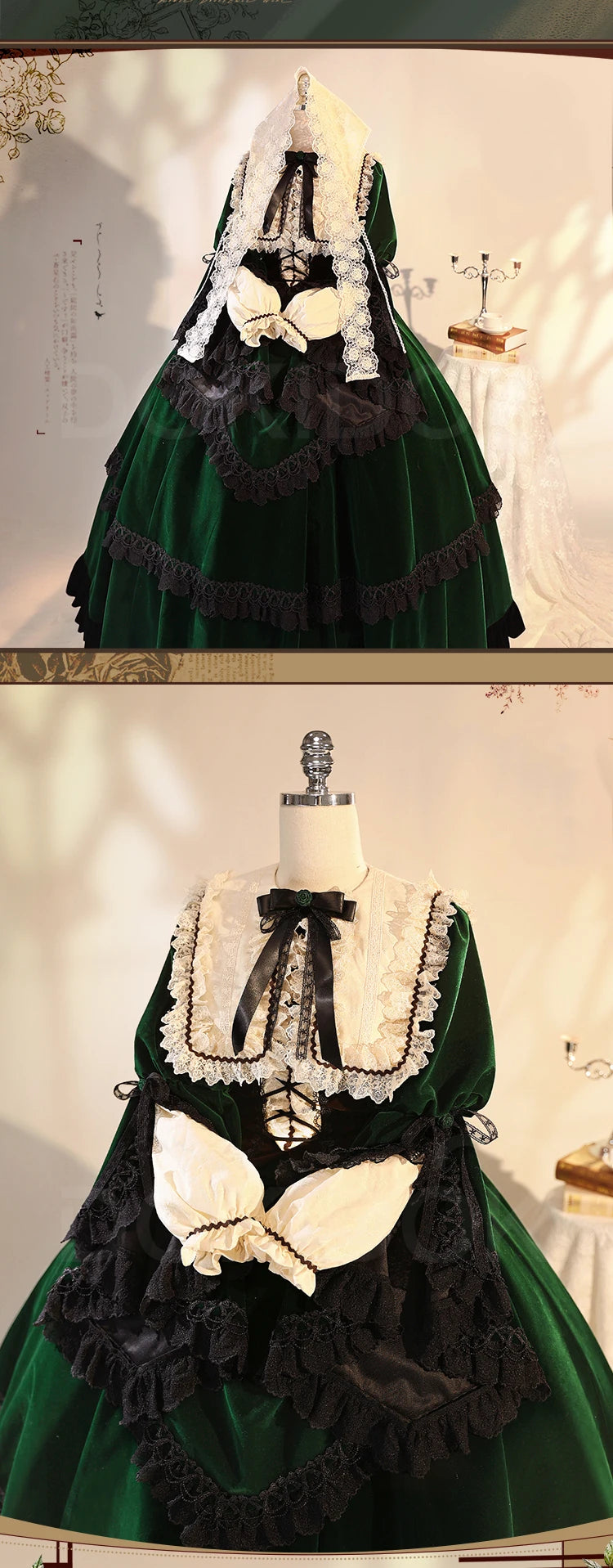 Suiseiseki Cosplay Costume Anime Rozen Maiden Cosplay DokiDoki-R Suiseiseki Cosplay Wig Women Long Green Dress Costume