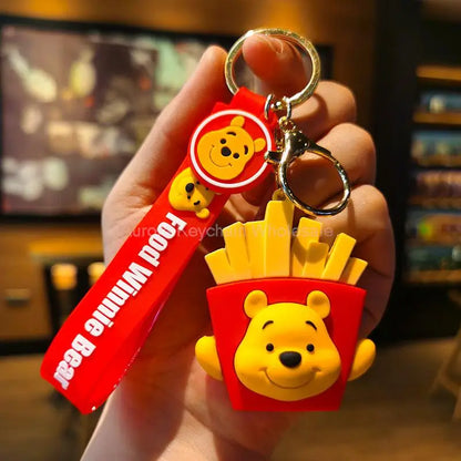 Anime Cartoon Disney Keychain Mickey Mouse Minnie Figure Keychains Donald Duck Piglet Key Chain Model Kids Toys Children Gift