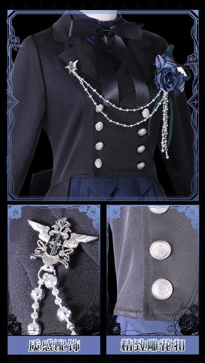 Black Butler Ciel Phantomhive Cosplay Costume Polyester Unisex Set