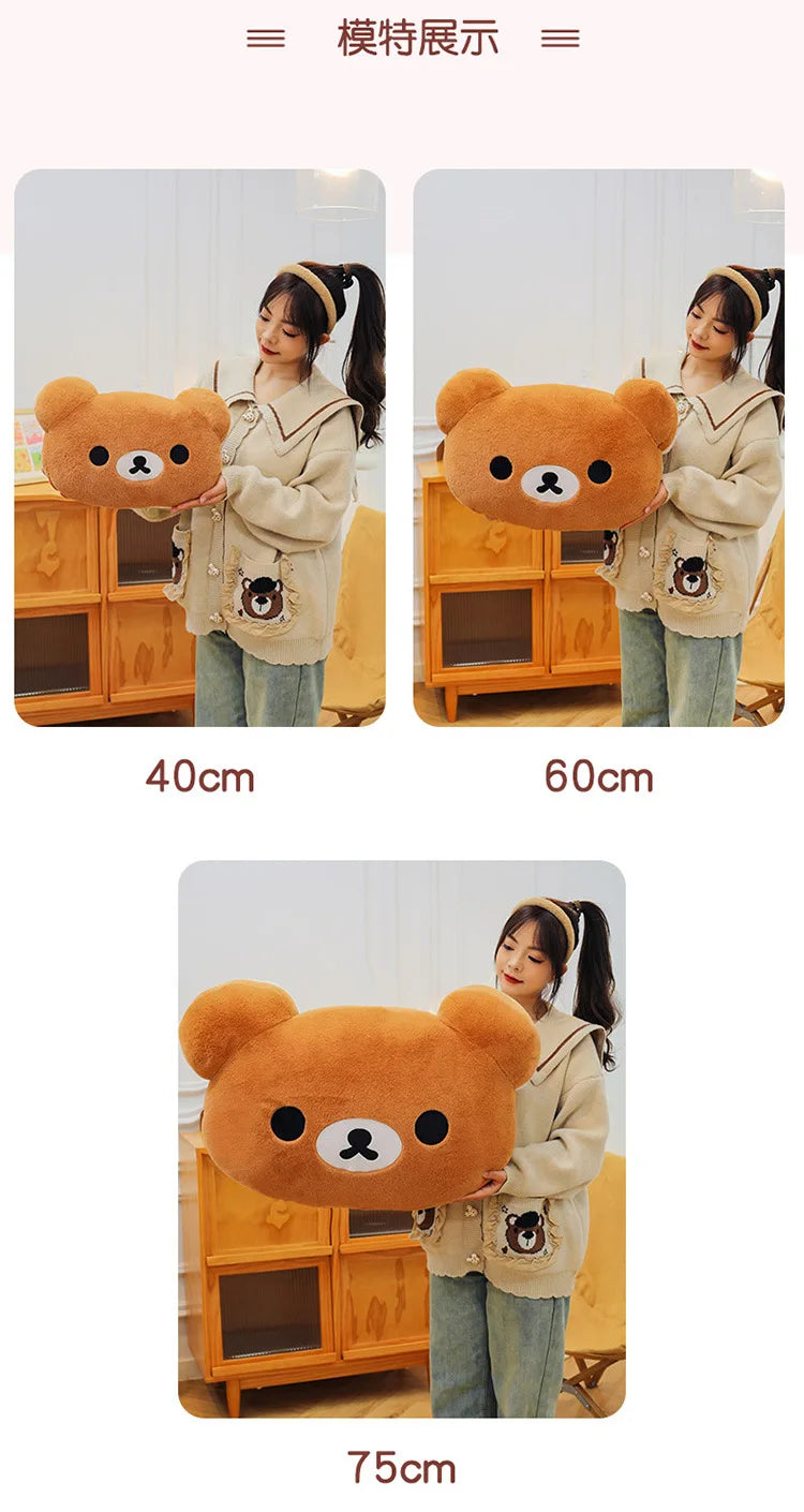 75CM Big Size Rilakkuma Kawaii Cartoon Anime Plush Stuffed Doll Room Decoration Plushies Pillow Cute Peluche Ornaments Gifts