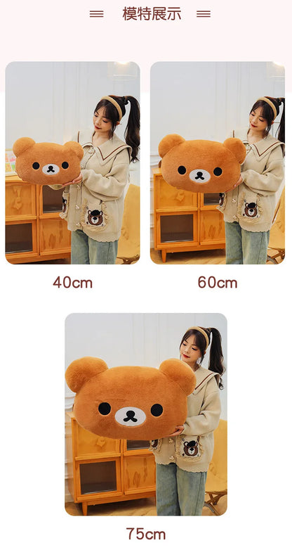 75CM Big Size Rilakkuma Kawaii Cartoon Anime Plush Stuffed Doll Room Decoration Plushies Pillow Cute Peluche Ornaments Gifts