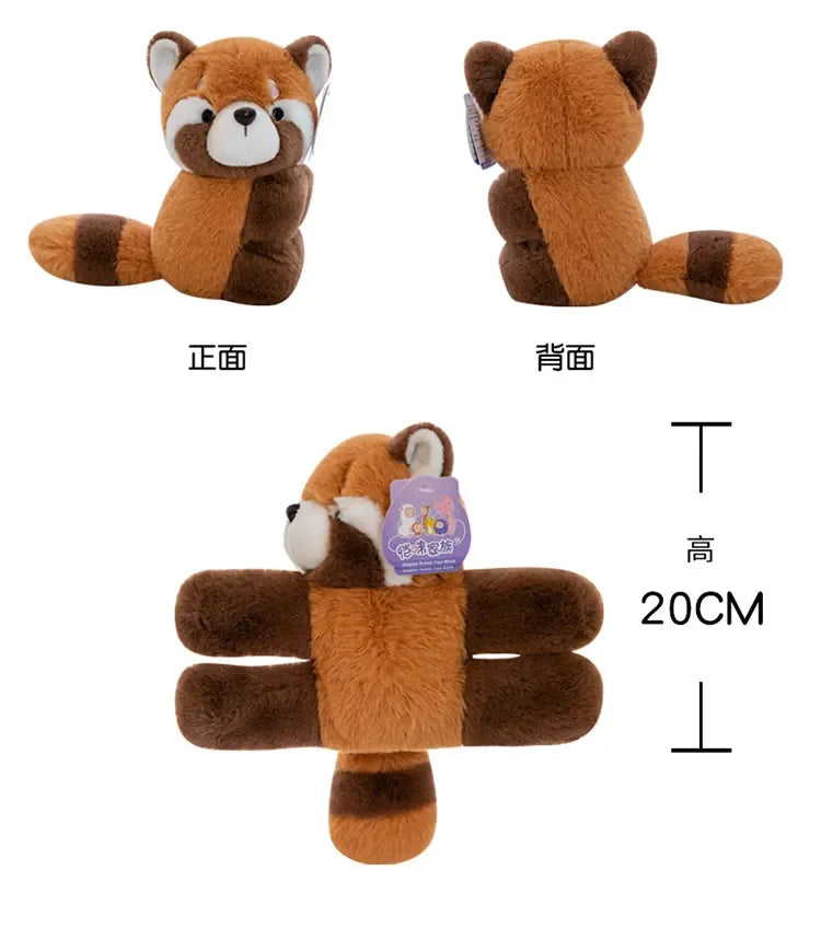 Baby Raccoon Koala Pop Ring Plush Toy Capibala Pat Bracelet Doll Soft Stuffed Animal Cushion Christmas Gifts for Kids and Girls