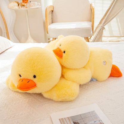 30-60cm Fluffy Large Sleep Pillow Super Soft Duck Plush Toy Cozy Lying Stuffed Animal Yellow Duck Plushies Hug Pillow Cushion