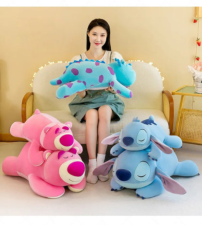 80cm Big Size Disney Lotso Stitch James P. Sullivan Stuffed Animal Cute Plushies Room Decoration Pillow Children's Holiday Gift