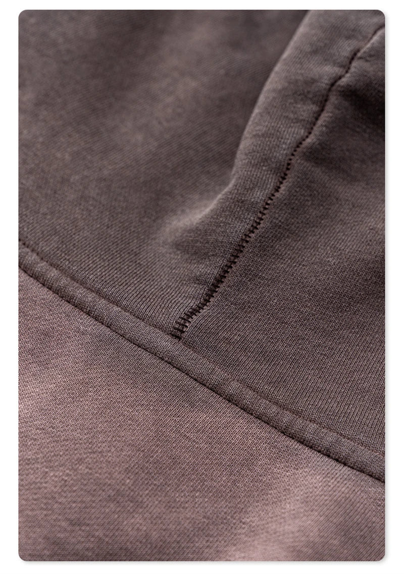 ZODF American Retro Washed Cotton Hoodie For Men Unisex Autumn High Street Oversized Knitted 380gsm Hooded Pullovers Coat HY0913