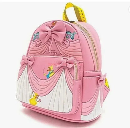 2024 New Loungefly Disney Cinderella Backpack Pink Commemorative Backpack Cute Kids Backpack Girls Backpack Casual Bag Gift