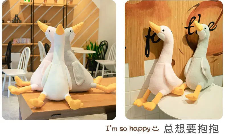 32-90cm Cute Duck Plush Toy Stuffed Animal Big Goose Dolls Large Soft Sleeping Hug Pillow Girl Xmas Birthday Gift
