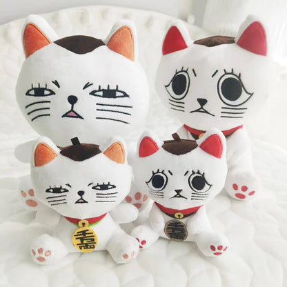 15/25cm Anime Dan Da Dan Plush Toy Cute Cartoon Figure Dandadan White Cat  Stuffed Soft Doll Lucky Cat Plushies Xmas Birthday