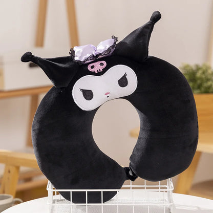 Cartoon Anime My Melody Plush Toy Soft Cute Sanrio Kuromi U-Shaped Pillow Nap Pillow Car Travel Pillow Gifts For Girl