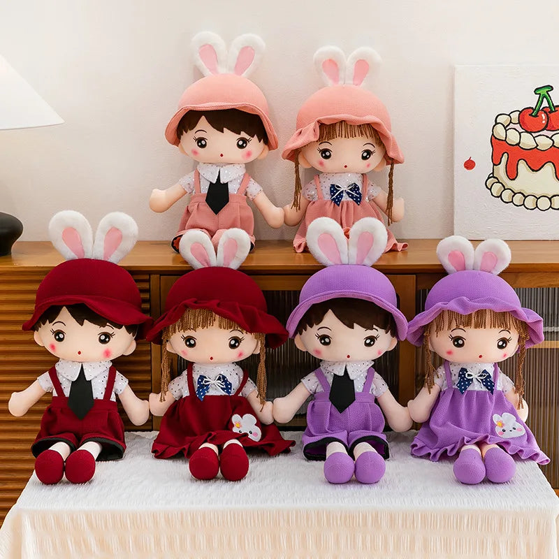 Plush Toy for Kids Birthday Xmas Gift Cute Couple Starry Sky Bunny Dolls Stuffed Animal Valentine Home Decor Bedroom Decoration