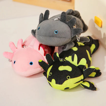 22cm Small Axolotl Plush Keychain Mini Cute Salamander Soft Toy Stuffed Animal Newt Kawaii Bag Pendant Decoration