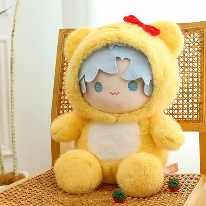 New 35/45/55CM Kawaii Movie Peripheral Yellow Little Bear Boy Stuffed Toy Soft Doll Pillow Decoration Children's Birthday Gif