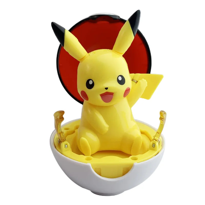 Original Pokemon Figure Pikachu Piplup Cubone Mimikyu Jigglypuff Cute Anime Ornament Pokeball Deforme Figurine Children Toy Gift