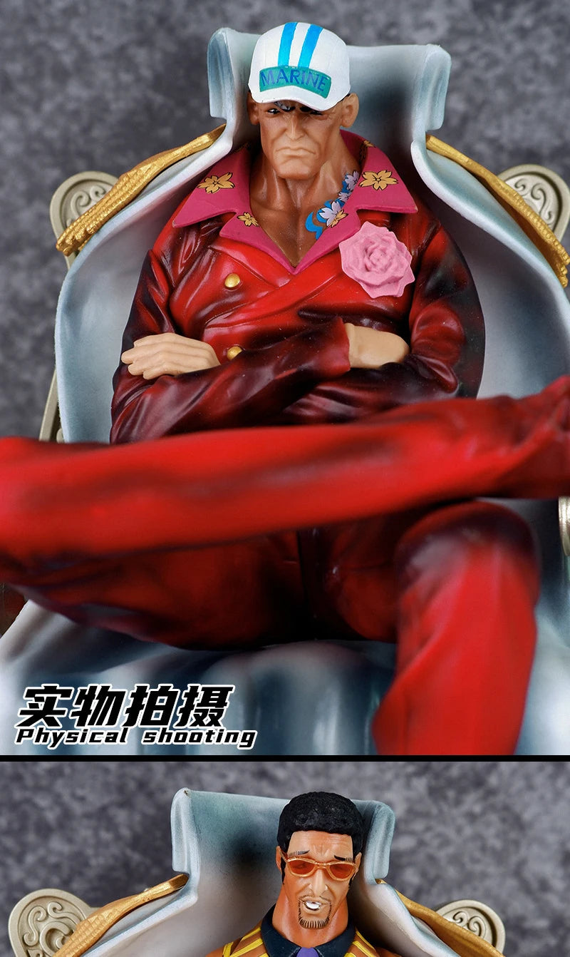 29CM One Piece Anime Figure Admirals Kizaru Akainu Aokiji Sitting position Figures Collectible Decoration Doll Model Boy Toy