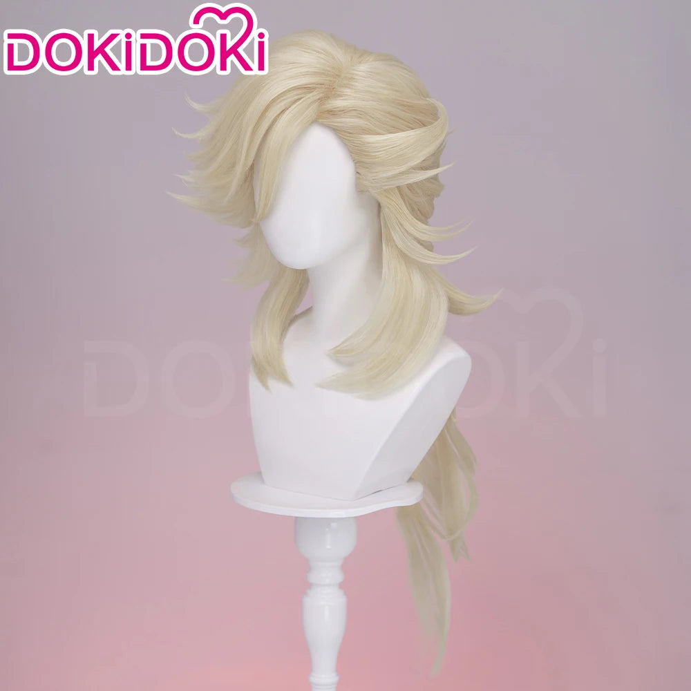 Doumaa Cosplay Wig Anime DokiDoki Men Golden 100cm Long Hair Doumaa Cosplay Heat Resistant Wig Free Cap