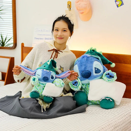 New 50cm Disney Cartoon Dinosaur Pajamas Stitch Plush Toy Body Pillow Cushion Sleeping Doll Room Decoration Toy Birthday Present