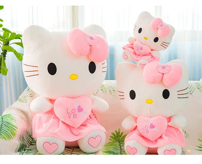 Aoger Cute Hello Kitty Pink Plush Stuffed Toys Cartoon Plushie Doll Soft Stuffed Pillow Toys For Children Birthday Xmas Gifts
