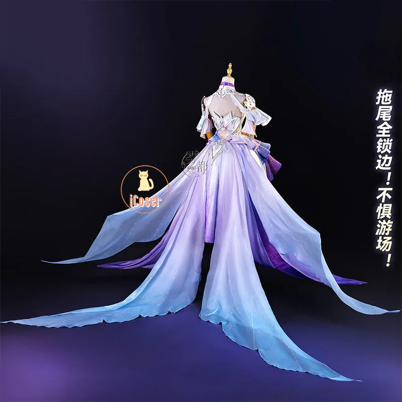 Honkai Star Rail Cyrene Cosplay Costume Wig Dress Metal Accessories Headwear New Skin Outfit Elysia Amphoreus Halloween Women