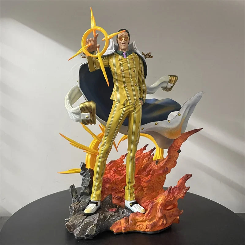 New One Piece Kizaru Borsalino Anime Figure Three Major Generals Of The Navy Borsalino Pvc Luminous Statue Collection Model Gift