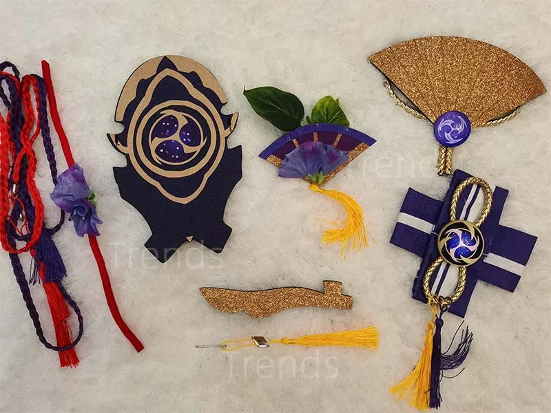 Genshin Impact Raiden Shogun Baal Costume Set Cotton Polyester