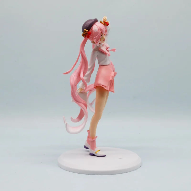 20CM Anime Hatsune Miku Figure Dress up of cherry blossom viewing Model Toy Gift Action Figure Cake Decoration Car Ornament