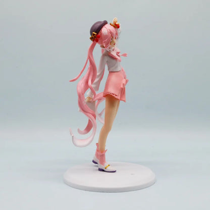 20CM Anime Hatsune Miku Figure Dress up of cherry blossom viewing Model Toy Gift Action Figure Cake Decoration Car Ornament