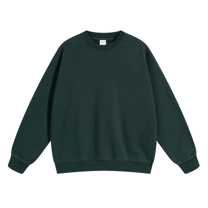 ZODF 2024 Autumn Winter Men's Basic O-Neck Sweatshirt Unisex Loose Solid 430gsm Terry Pullovers Streetwears HY0910