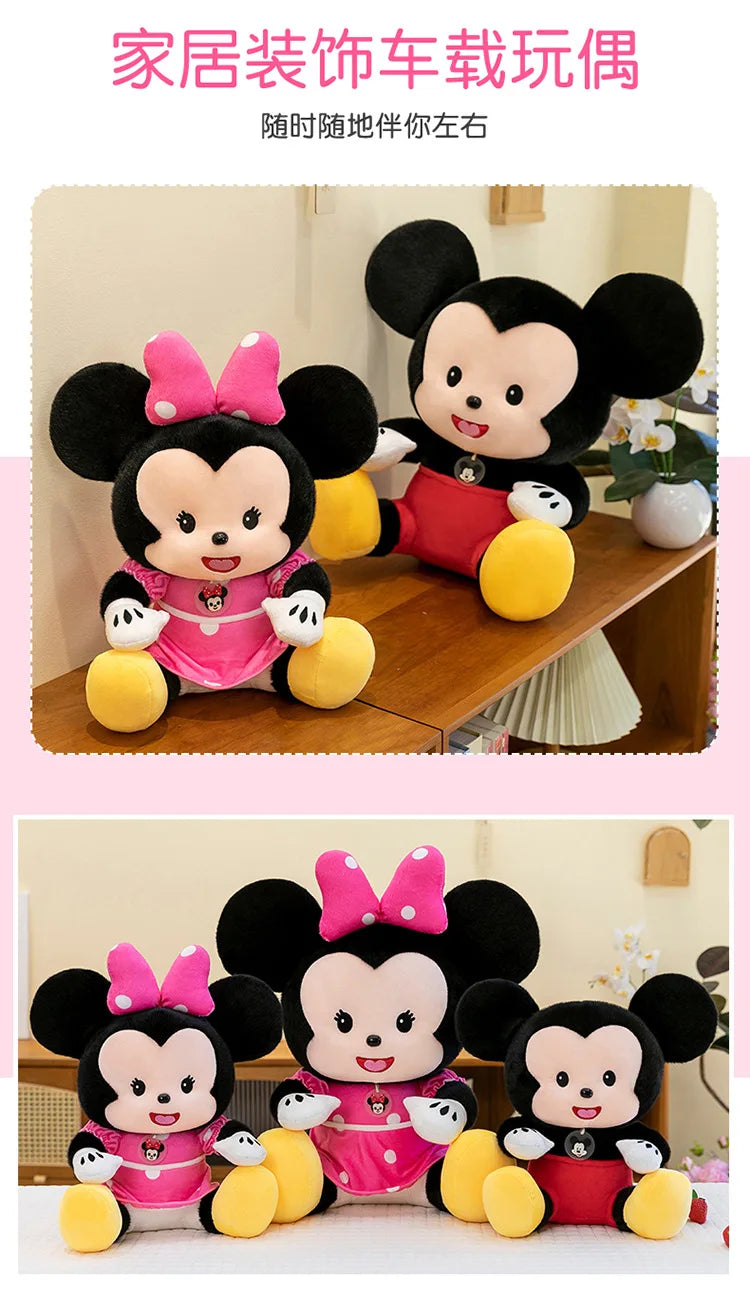 Cartoon Mickey Mouse Plush Toy Couple for Kids Birthday Xmas Gift Wedding Bed Doll Valentines Minnie Present Arcade Stuffed toy