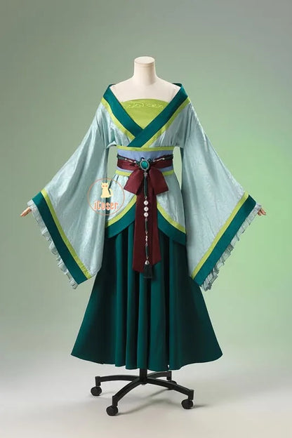 Anime The Apothecary Diaries Maomao Cosplay Costume La Clan Princess Green Dress Earrings Halloween Party for Women Girls iCoser