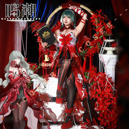 Wuthering Waves Phrolova Cosplay Costume Dress Wig Earrings Fractsidus Halloween Party for Women Girls Carnival Accessory iCoser