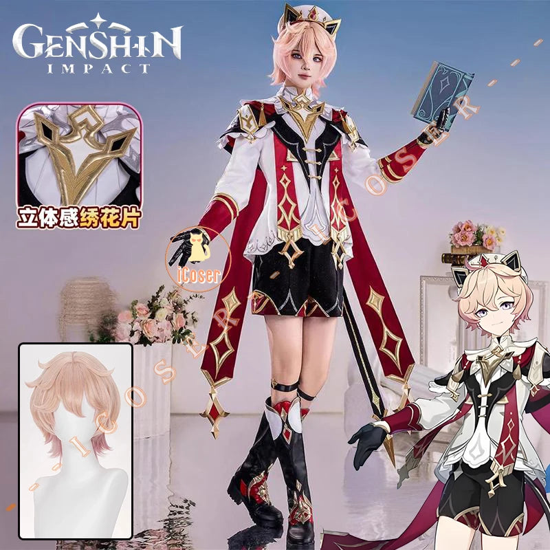 iCoser Genshin Impact Dahlia Cosplay Costume Wig New Skins Uniform Hat Festival Halloween Party for Women Men Carnival Outfit