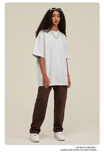 ZODF 2025 Heavy-Weight 425gsm 100% Cotton T-Shirts For Men Unisex Summer Oversized O-Neck Basic Solid T Shirt Brand Tees HY0485