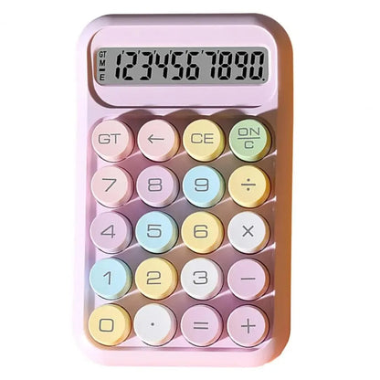 Keyboard Calculator Office 10-digit Mechanical Buttons Calculator Cute Candy Color School Supplies Students/Finance Stationery