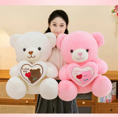 Kawaii 45cm LOVE Plush Toy Bear Stuffed Animals Doll Decoration Birthday Gifts Soft Pillow Dolls Grilfriend Girls Wife Kids Gift
