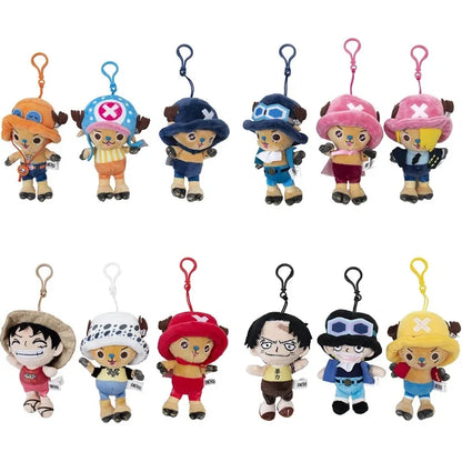 New 12cm Genuine One Piece Pendant Doll Plush Pendant Anime Surrounding Luffy Qiaoba Cartoon Creative Backpack Pendant Gift