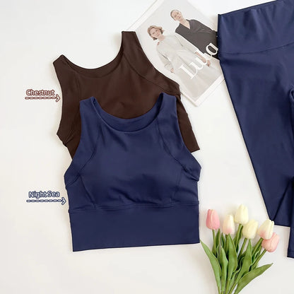 2 Piece Yoga Clothes Women's Gym Yoga Set Strap Cross Back Push Up Sport Bra High Waist Yoga Leggings Sportwear Workout Wear