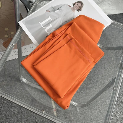 Women Seamless High Waist Hip Lifting Sports Leggings Push Up Yoga Fitness Gym Clothing - Orange / M