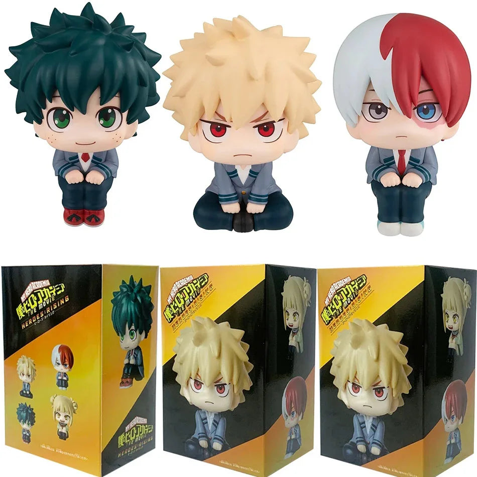 Chibi Super Cute Academy Izuku Midoriya / Katsuki Bakugo / Shoto Todoroki PVC Figurine, Collectible Toy Series Model