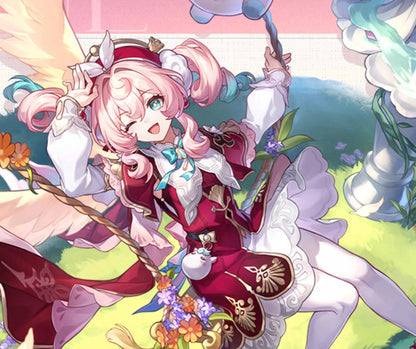 iCoser Honkai Star Rail Hyacine Cosplay Costume Wig Dress Uniform Hat Metal Props Amphoreus Halloween Party for Women Girls Set