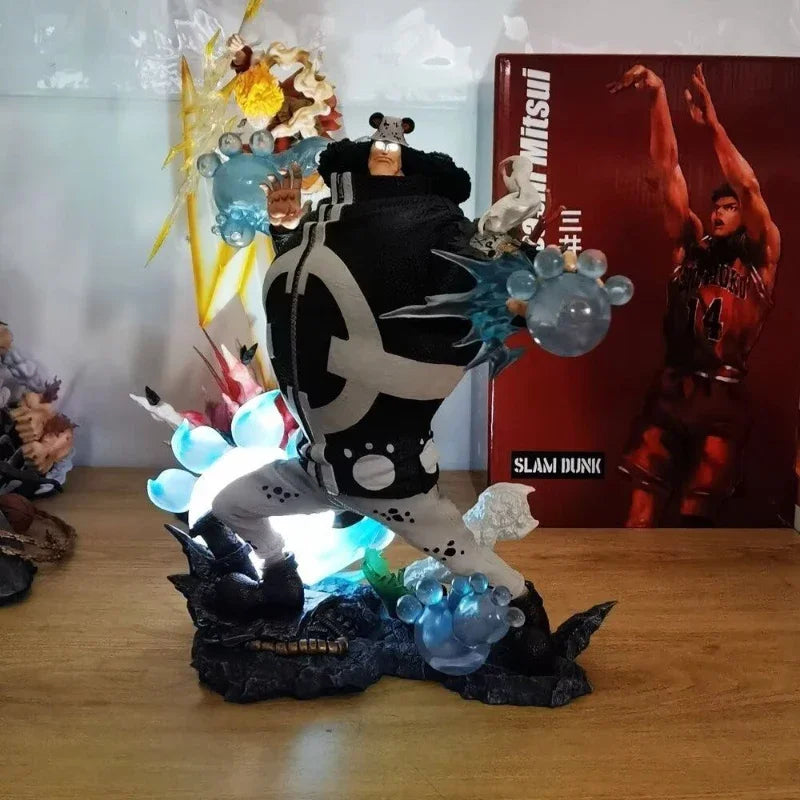 32cm Anime One Piece Figure Bartholemew Kuma Figurine 2 Hands With Light Statue Collection Decor Ornaments Model Doll Gift Toys