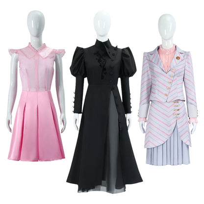Glinda Elphaba Cosplay Costume Wicked Cosplay【XS-3XL】DokiDoki-N Women Black Pink Dress Glinda Cosplay School Uniform Plus Size