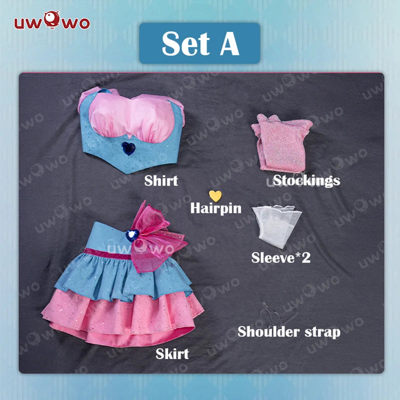 Last Batch Uwowo Bloomm S4 Anime Cosplay Costume with Big Fairy Butterfly Wings Princes Outfit Halloween - SET A / XXXL