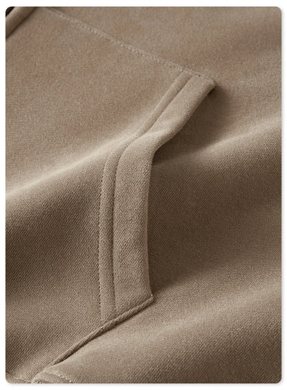 ZODF New Winter Men Zipper Fleece Hoodies Unisex Loose Heavy Weight Thick Warm Basic 420gsm Hooded Coats Hoodie HY0747