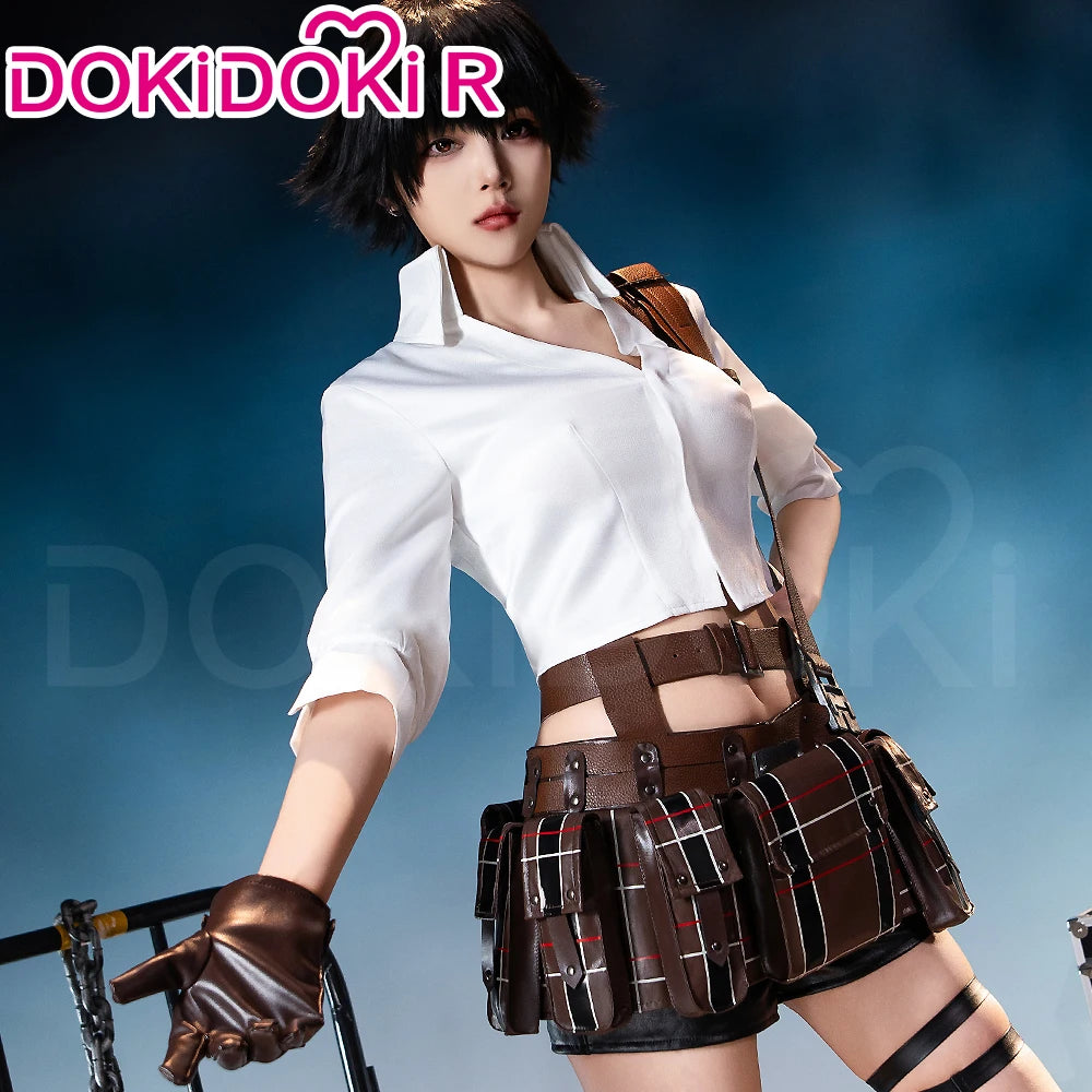 IN STOCK Lady Cosplay Costume Game【S-2XL】DokiDoki-R Women White Suit Halloween Cosplay Lady Costume Plus Size