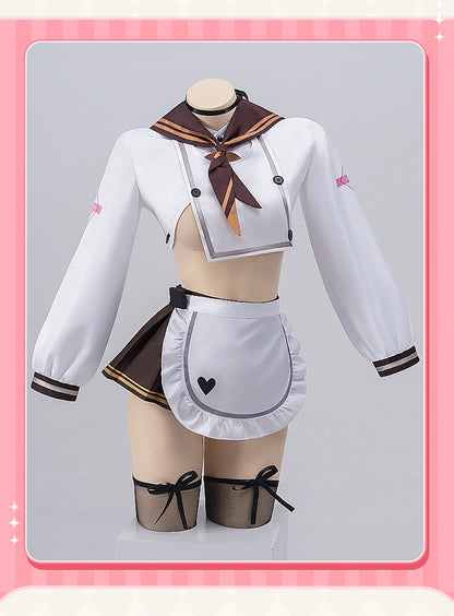 IN STOCK Bureido Cosplay Costume Game【S-3XL】DokiDoki-N Women Sexy White Dress Bureido Maid Costume Plus Size